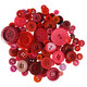 Mixed Red Buttons in Various Sizes - 100g Bag